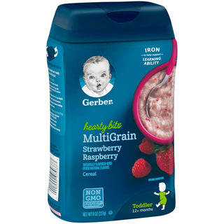 Gerber Hearty Bits Multigrain Strawberry Raspberry Baby Cereal, 8 oz (227 g)