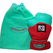 Yummy Mitt® (Glow in the Dark) Teething Mitten -Red & Turquoise -(3-12 months baby mitten)