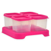 Green Sprouts, Glass Food Cubes, Green, 4 Pack + tray, 4 oz (118 ml) Each (Pink)