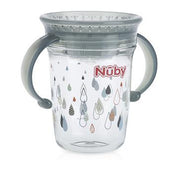 Nuby - Wonder Cup 240ml Twin Handle Tritan Printed-Grey