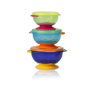 Nuby - Stackable Suction Bowl with Lids