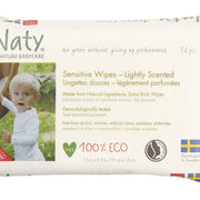 Naty, Sensitive Wipes, lightly Scented, 56 Wipes