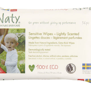 Naty, Sensitive Wipes, lightly Scented, 56 Wipes